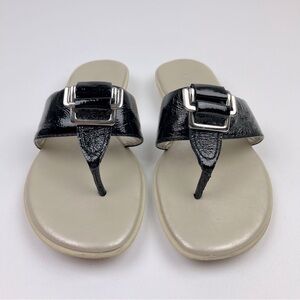 Aerosoles Savvy Thong Sandal Black Patent Leather